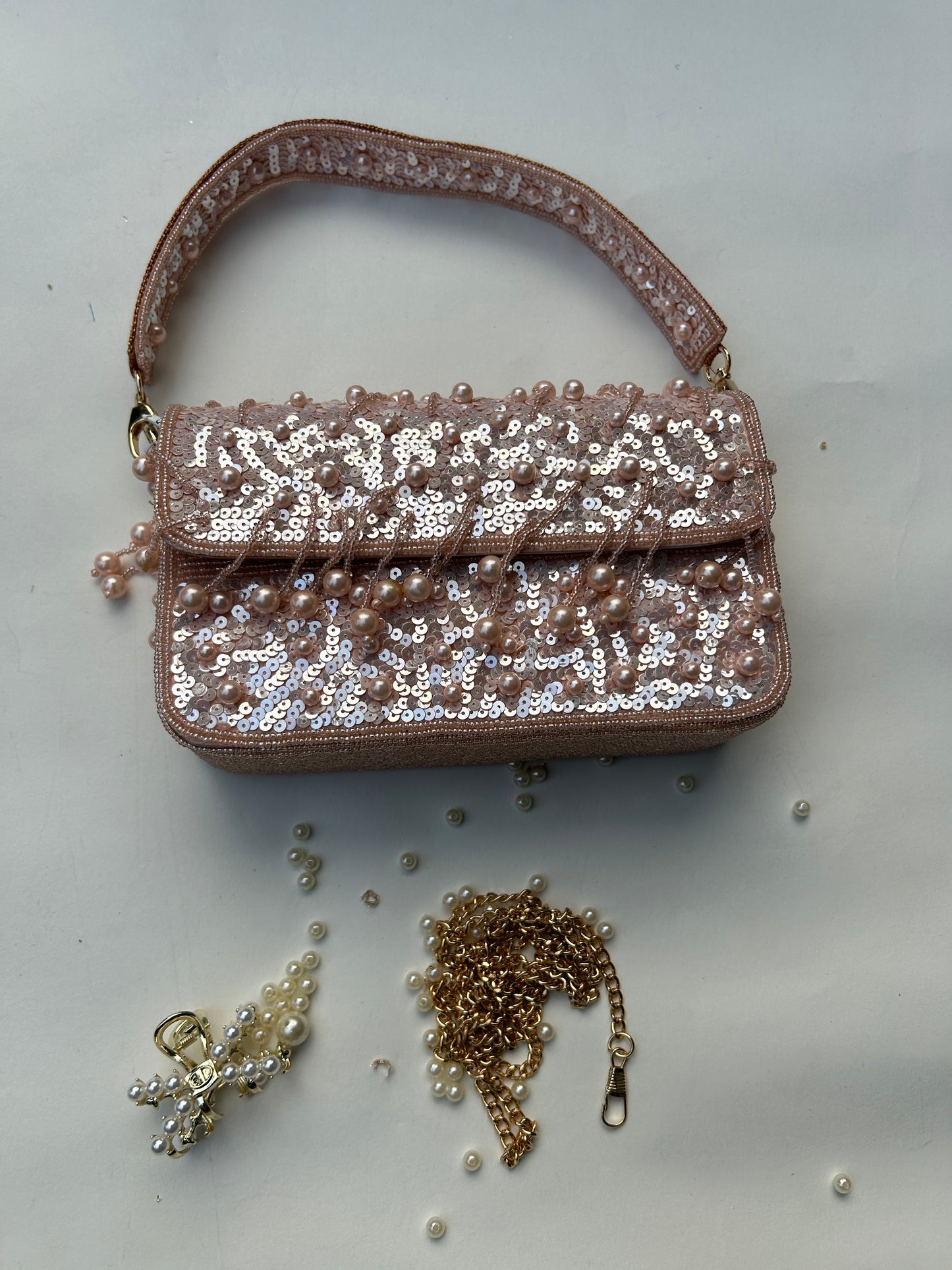 Pearl Glitz clutch